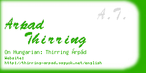 arpad thirring business card