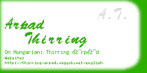 arpad thirring business card